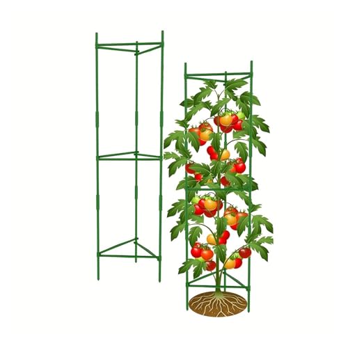 tomatenkäfig Tomatenkäfigfüße, Pflanzenstütze, montierte Gartenkäfige, Pfähle, Gemüsegitter(47inch(120cm)) von KJBDQQH