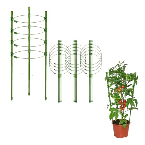 tomatenkäfig Verstellbarer Tomatenkäfig, Pflanzenstützkäfig, Gurkengitter for Kletterpflanzen(2 Pack) von KJBDQQH