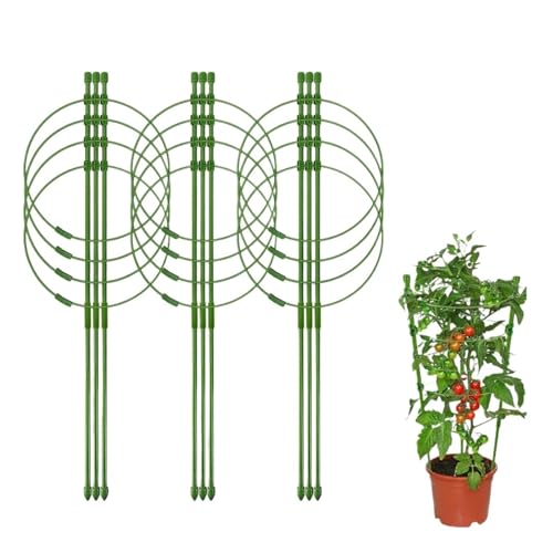 tomatenkäfig Verstellbarer Tomatenkäfig, Pflanzenstützkäfig, Gurkengitter for Kletterpflanzen(3 Pack) von KJBDQQH