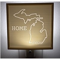 Michigan Nachtlicht, Reines Michigan, Led-Licht, Hausleuchte, Stecker, Wohnkultur Geschenk, Badezimmerlicht, Schlafzimmerleuchte, Küche von KJC3D