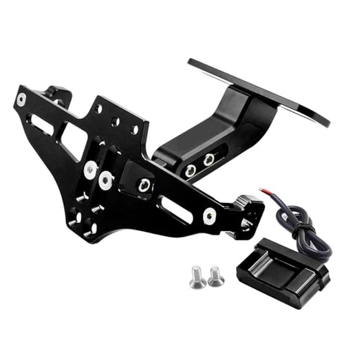 FÜR Suzuki DR650SE DR650S DR650 DR 650 1996-2023 2022 Einstellbar Mit Licht Motorrad Lizenz Nummer Platte Halter Halterung(Schwarz) von KJCDSLFCSD