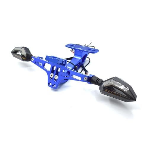 Für R1200R R1200GS F800GS F650GS F700GS F800R G450X G650 G310R Motorrad Kennzeichen Halterung CNC Aluminium Legierung Mit Licht(Blau) von KJCDSLFCSD