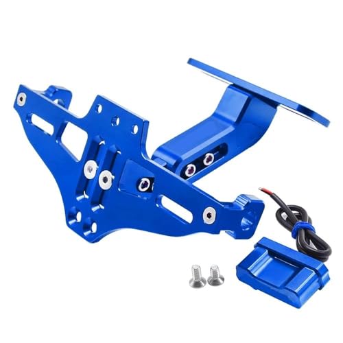Für RC 200 250 RC200 2013 2014 2015 2016-2023 2022 2021 Einstellbar Mit Licht Motorrad Lizenz Nummer Platte Halter Halterung(Blau) von KJCDSLFCSD