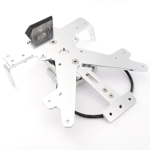 Für Z800 Motorrad-Kennzeichenrahmen Rücklicht-Kennzeichenhalterung CNC-Zubehör Mit Leichtem Hinterem Kennzeichenrahmen(Silber) von KJCDSLFCSD