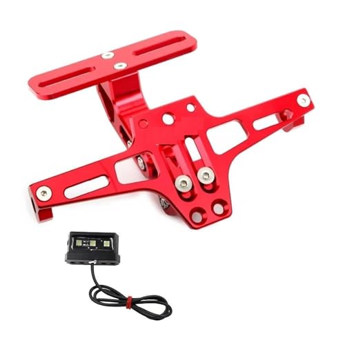 Motorrad Einstellbare Hinten Schwanz Ordentlich Kennzeichen Halter Halterung Für ADV350 ADV 350 2021 2022(Rot) von KJCDSLFCSD
