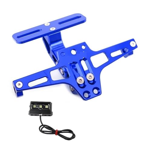 Motorrad Einstellbare Hinten Schwanz Ordentlich Kennzeichen Halter Halterung Für MT01 MT07 MT10 YZF-R3 YZFR15 YZF-R6 YZF-R7(Blau) von KJCDSLFCSD