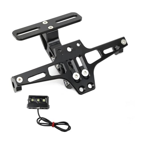 Motorrad Einstellbare Hinten Schwanz Ordentlich Kennzeichen Halter Halterung Für MT01 MT07 MT10 YZF-R3 YZFR15 YZF-R6 YZF-R7(Schwarz) von KJCDSLFCSD