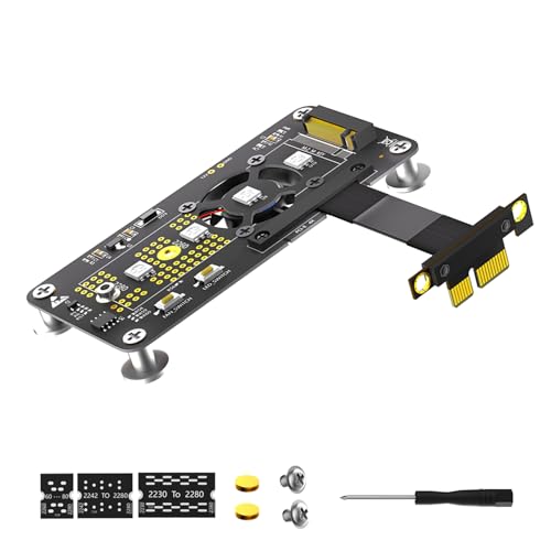 KJDKNC NGFFs NVME Key M Festplatten Zu PCIE 1X Verlängerungskabel Mit Lüfter Und Automatischer Verfärbungs LED KJDKNC NGFFs NVME Key M Festplatten Zu PCIE 1X Verlängerungskabel Mit Lüfter Und Automatischer Verfärbungs LED von KJDKNC