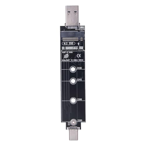 KJDKNC USB-Adapter, Festplatten, USB 3.1 Gen 2, 10 Gbit/s, USB auf Solid-State-Disk-Lesegerät für 2280 2242 Solid States Disk Adapterplatine von KJDKNC