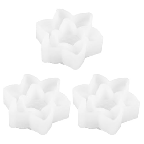 KJHBV 3 Stück Silikonform Bastelformen Formen Zur Herstellung Von Lotus Ornamenten Formen Zur Herstellung Von Lotus Formen Einfache Formen Kreative Kristall Epoxid Form DIY von KJHBV