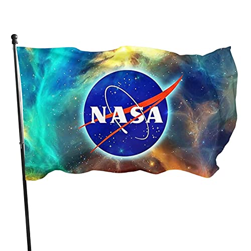 KJHBVND Gartenflagge, Weltraumnebel, Galaxie, NASA-Flagge, Polyester mit 2 Messingösen, Banner, lebendige Farben und lichtbeständig, Hofflagge, Outdoor, Hof, Dekoration, Flaggen, 91 x 152 cm von KJHBVND