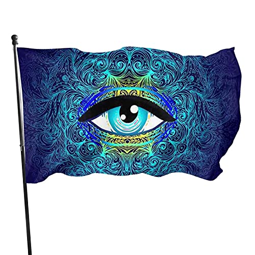 KJHBVND Gartenflagge, alle sehenden Augen, mystische Alchemie, okkulte Flagge, Polyester mit 2 Messingösen, Banner, lebendige Farben und lichtbeständig, Hofflagge, Outdoor, Hof, Dekoration, Flaggen, von KJHBVND