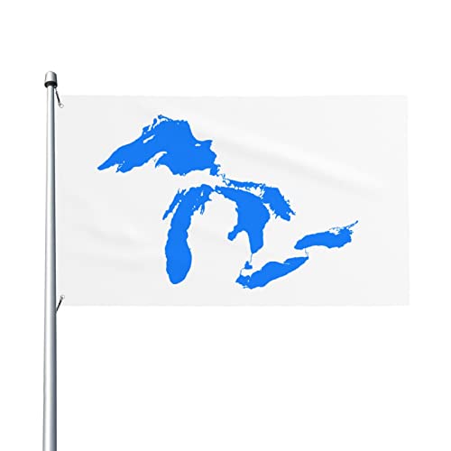 KJHBVND Michigan The Great Lakes State Outdoor dekorative Gartenflagge, 90 x 150 cm, langlebig und lichtbeständig, für den Innen- und Außenbereich, Rasen, Garten, Hof, Banner, klassische Flagge von KJHBVND