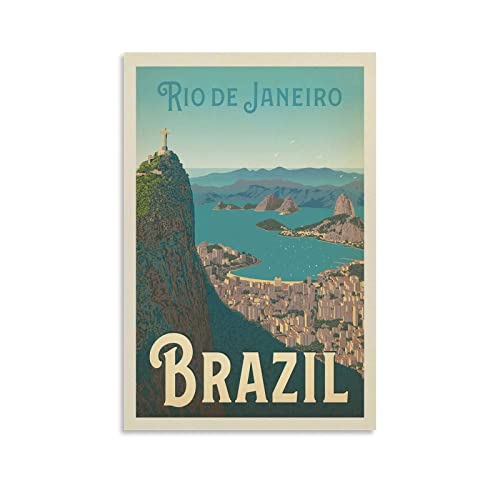 Vintage-Reise-Poster, Brasilien, Rio De Janeiro, Leinwand-Kunstposter und Wandkunst, Bilderdruck, modernes Familienschlafzimmerdekor, Poster, 50 x 75 cm von KJHG