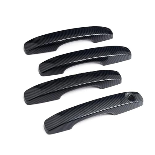 KJHOPY Exterieur-Zubehör Auto Außentürgriff Abdeckung Trim Aufkleber Zubehör Für Ford Für Ranger Für Everest 2023 2024 2025(Carbon Fiber) von KJHOPY