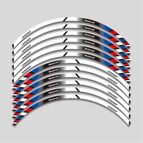 KJHOPY Langlebige Aufkleber Motorrad-Felgenaufkleber, Reflektierende Felgenverkleidung, Felgenaufkleber Für B&MW S1000XR S1000 XR S 1000XR S1000xr(Style 4) von KJHOPY