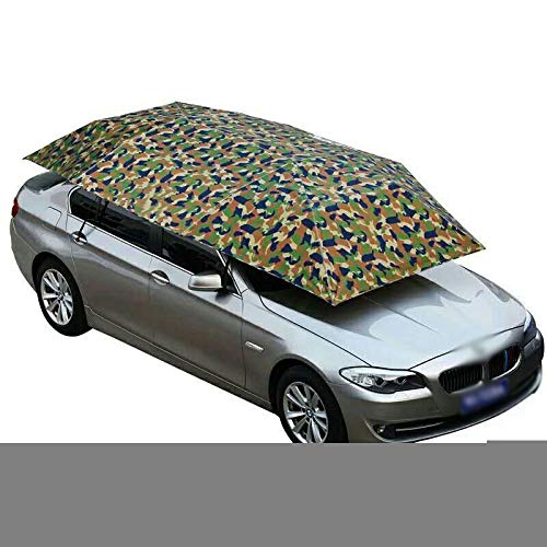 Halbautomatischer Carport, mobiler Carport, Faltbarer Auto-Sonnenschutz zum Schutz des Autos vor Wind und Staub, grau (Camouflage) von KJHYYPP