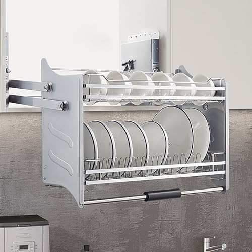 KJHYYPP Robustes herunterziehbares Regal für Küchenschränke, herunterklappbares Metallregal, blind herunterziehbar, 86,4 x 30 x 59,9 cm (22.2) von KJHYYPP