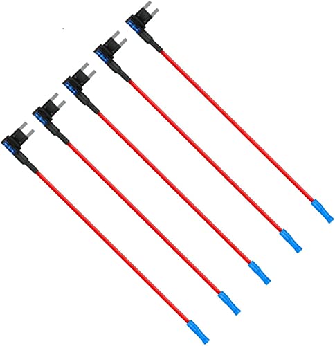5 Pack 12V Auto Add-a-Circuit Sicherung Tippadapter Mini ATM APM Blatt Sicherungshalter Sicherungshalter Kupferdraht von KJJFIPCXP