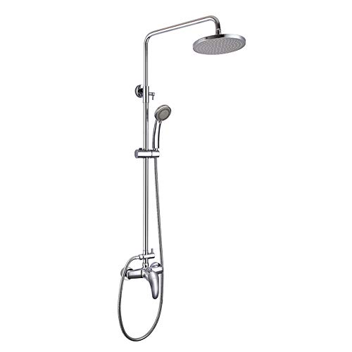 Chrom-Duschsystem, Multifunktions-Duschkombinationsset Wandmontiertes Luxus-Handbrauseset mit Regenduschkopf, Handbrause und Badewannenarmatur Chrom-Duschsystem, Multifunktions-Duschkombinationsset Wandmontiertes Luxus-Handbrauseset mit Regenduschkopf, Handbrause und Badewannenarmatur von KJJFIPCXP