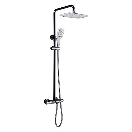 Duschsystem mit thermostatischem High-Flow-Duscharmatur-Set 3 funktionales Regenmischer-Duschkombinationsset, Chrom-Finish Duschsystem mit thermostatischem High-Flow-Duscharmatur-Set 3 funktionales Regenmischer-Duschkombinationsset, Chrom-Finish von KJJFIPCXP