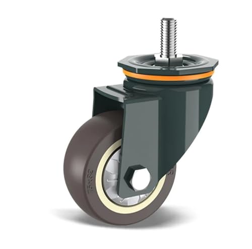 KJJFIPCXP 1 Stück 5 Zoll M10/M12/M14/M16/M20 Schraube Universalrad mit Bremsgummiwelle Lenkrolle Stille Maschine Einzellast 150KG(M20- Universal Wheel) von KJJFIPCXP