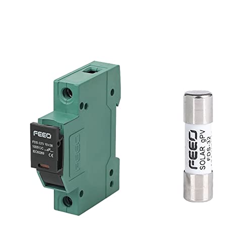 KJJFIPCXP 1 Stück DC 1P 1000 V PV-Solar-Sicherungshalter 10 x 38 mm PV mit Licht und Sicherung for den Schutz von Solar-PV-Systemen(12A Fuse,No Light with Fuse) von KJJFIPCXP