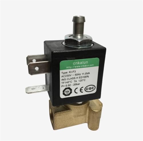 KJJFIPCXP 10 Stück KL-F3 Mikro-Dreiwege-Magnetventil, 1,2 mm, Messing-Magnetventil for Kaffeemaschine und Bügeleisen(1.2mm,120V) von KJJFIPCXP