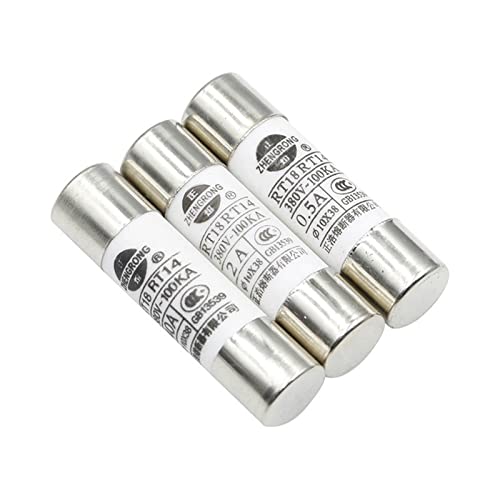 KJJFIPCXP 100 Stück 10 * 38 flinke Keramiksicherung 10 x 38 mm Sicherung 380 V 500 V 0,5 A 1A 2A 3A 4A 5A 6A 8A 10A 16A 20A 25A 32A 40A RO15 RT18 RT14(10A) von KJJFIPCXP