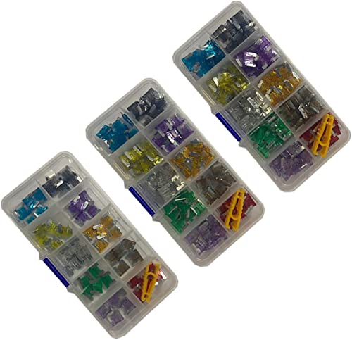 KJJFIPCXP 150/100/5 0pcs Mini -Auto verschmilzt mit Box Clip -Sortiment 2a/3a/5a/7,5a/10a/15a/20a/25a/30a/35a Auto -Micro Blade -Sicherungsset -LKW(150pcs with Box) von KJJFIPCXP