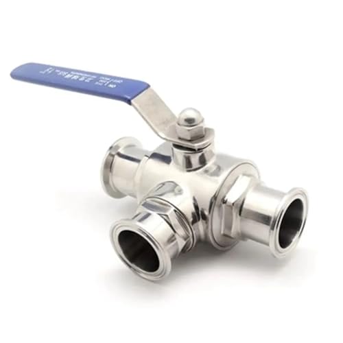 KJJFIPCXP 304 Edelstahl-Kugelhahn, 3-Wege-Tri-Clamp-Ferrule-Typ(L Type,38mm) von KJJFIPCXP