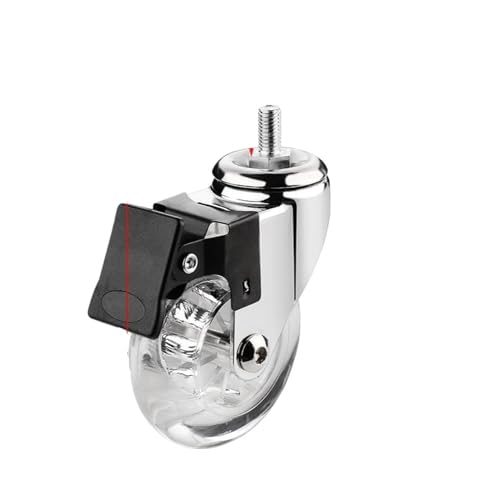 KJJFIPCXP 4er-Pack 3-Zoll-transparente Radmöbel-Vitrine Silent Rubber Universal-Riemenscheibe Lenkrolle(D) von KJJFIPCXP