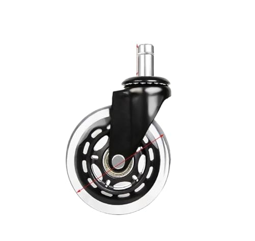 KJJFIPCXP 5 Teile/los 2,5/3 Zoll Caster Bürostuhl M10/M11 Stille Lenkrolle Pu Lenkrolle Starke Lager Transparent(3 Inch-10-22mm) von KJJFIPCXP