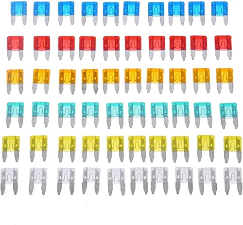 KJJFIPCXP 60pcs Auto Car Truck Mini -Sicherungsklinge 5a 10a 15a 20a 25a 30a Mixed Set Kit von KJJFIPCXP