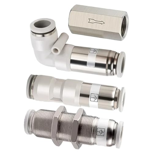 KJJFIPCXP Pneumatisches Rückschlagventil 6 mm 8 mm 10 mm 12 mm Einwegventil Luftgas Einwegventil aus Messing Luftkompressor Rohrverschraubungsadapter(Cv-01) von KJJFIPCXP