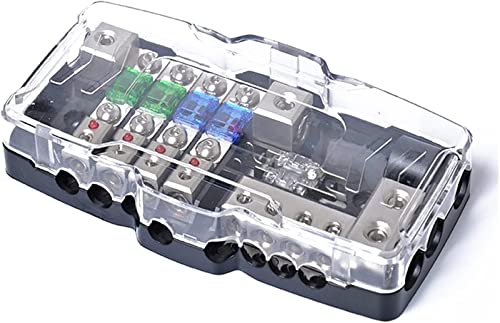 Mini-Sicherungshalter 2 in 4 Out Power Distribution Block Multifunktionaler Sicherungsschachtel mit LED 4 Weg Sicherungsblock for Auto -Audio -Stereoanlage von KJJFIPCXP