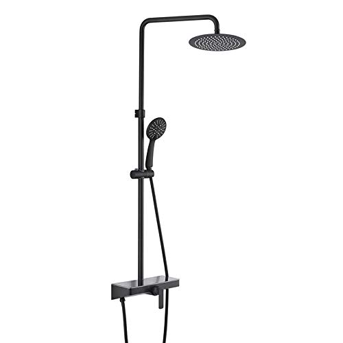 Modernes Regenduschsystem mit Ablagefläche, Wandmontage-Duscharmatur-Set mit Edelstahl-Duschkopf und Handbrause Modernes Regenduschsystem mit Ablagefläche, Wandmontage-Duscharmatur-Set mit Edelstahl-Duschkopf und Handbrause von KJJFIPCXP
