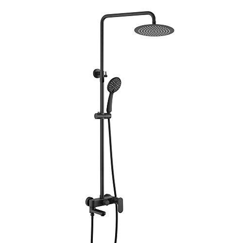 Regenduschsystem, Wandmontiertes Duscharmatur-Set mit Edelstahl-Duschkopf und Handbrause, einfach zu bedienen Regenduschsystem, Wandmontiertes Duscharmatur-Set mit Edelstahl-Duschkopf und Handbrause, einfach zu bedienen von KJJFIPCXP