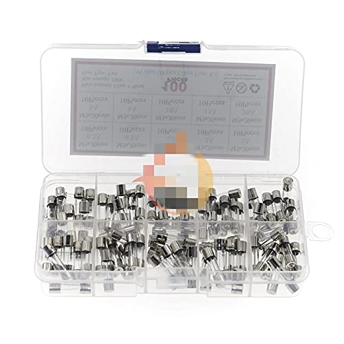 Sicherungen 100 Stück 5x20mm 0.2A-20A Quick Blow Glass Tube Fuse Assorted Kit Fast-Blow Glassicherungen Sicherungen von KJJFIPCXP