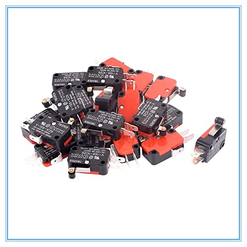Wippschalter 10 STÜCKE V-155-1C25 Micro Endschalter Kurzes Scharnier Rollenhebel Arm SPDT Snap Action Neu von KJJFIPCXP