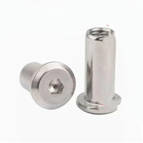 5–10 Stück M3 M4 M5 M6 M8 304 Edelstahl Große flache Innensechskant-Möbelnietmutter Verbindungsstück Einsatz Verbindungsstück Überwurfmutter Schraube-x12mm(L)-M8 5 Stück von KJOLYI
