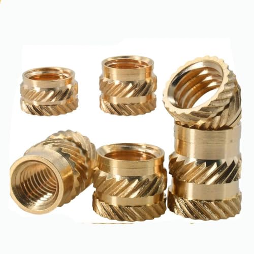 M1.6 M2 M3 M4 M5 M6 M8 M10 Messing-Wärmeeinsatzmutter Heißschmelz-Einsatzmutter Heizeinsätze 3D-Druckermuttern Gewinde M4 (6 mm) 30 Stück-Länge 8 mm von KJOLYI