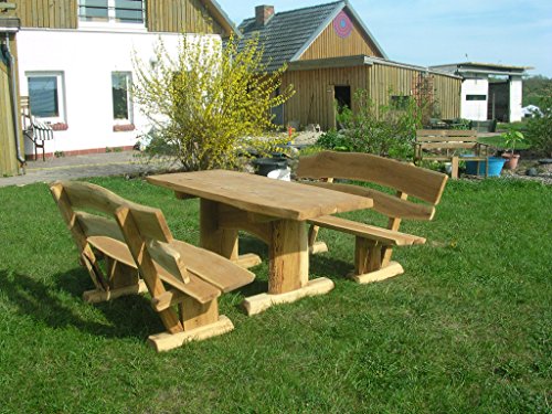 KJR Holzmanufaktur Rustikale Gartenmöbel, Sitzgruppe, Sitzgarnitur, Eiche von KJR Holzmanufaktur