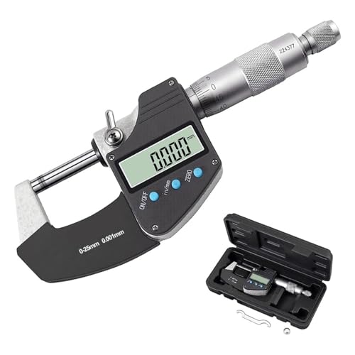 0-25mm Digitaler Mikrometer Mit Skalenlinie Elektronischer Außenmikrometer 0,001mm Mikrometermessgerät(0-25mm) von KJUEQ