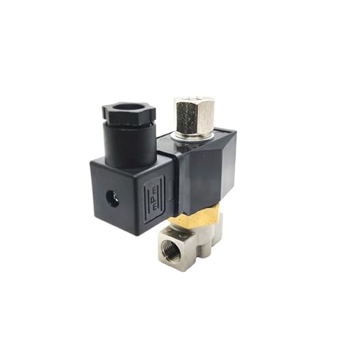 1/4 Zoll normalerweise offenes Edelstahlgehäuse, 2-Wege-Öl-Säure-Magnetventil AC220 DC12V(12) von KJUEQ