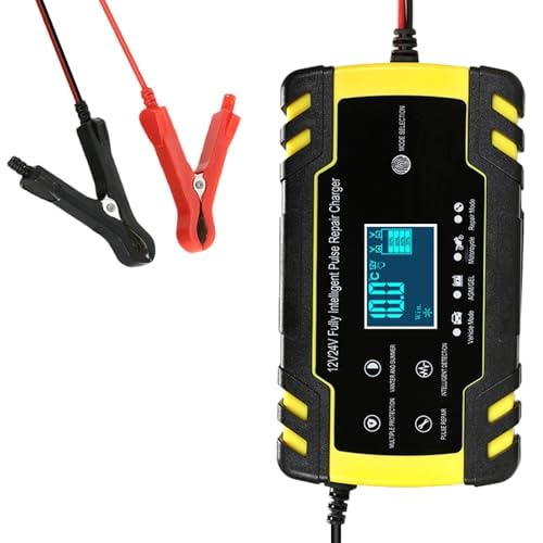 1. 2V / 24V. Autobatterieprüfgerät. LCD Digital Battery Analyzer Autokarbuch-Diagnosewerkzeug SOH SOC CCA IR Messung for das Automotorrad(White) von KJUEQ