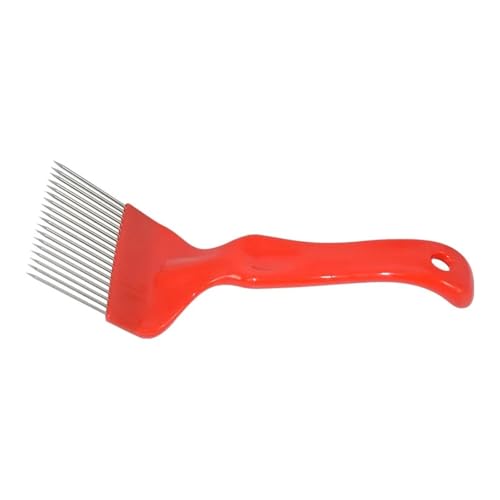10 stücke Bienenzucht Werkzeu Liefert Pin Bee Gabeln Nadeln Spärlich Rake Schaufel Kamm Entdeckeln Griff Edelstahl Honig(Red straight) von KJUEQ
