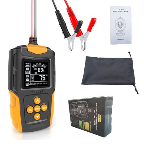 12V & 24V Batterieprüfgerät for Nass/Gel slai Geflutet EFB Blei-Säure Agm Batterie, Battery Analyzer Testwerkzeug Digital Tester von KJUEQ