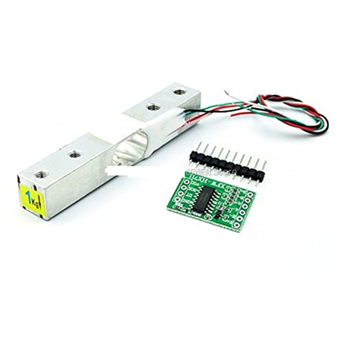 2 Stück Digitaler Wägezellen-Gewichtssensor 1 kg 5 10 20 HX711 AD-Modul-Gewichtssensor Aluminiumlegierung kleiner Bereich Wägedrucksensor(1KG and HX711AD) von KJUEQ