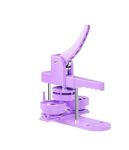 3-in-1 Button-Abzeichen-Herstellungsmaschine mit 25/32/58 mm Form, DIY-Anstecknadel-Herstellungsmaschinen-Set mit 300 Abzeichen-Teilen/Bild/Kreisschneider(Purple) von KJUEQ